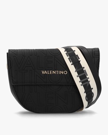 Valentino Bags Pansy Logo Black Satchel Bag