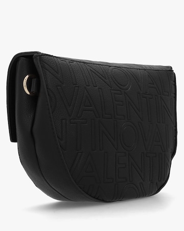 Valentino Bags Pansy Logo Black Satchel Bag