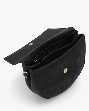 Valentino Bags Pansy Logo Black Satchel Bag