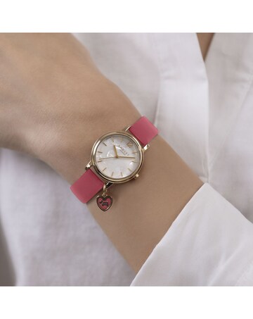 Radley Rose Gold Plated Mother of Pearl Flamingo Leather Strap Watch