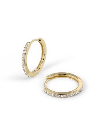 Radley 18ct Gold Plated Stone Set Huggie Hoop Earrings
