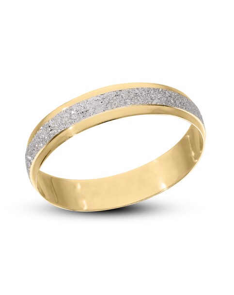 9CT Sparkle 2 tone 4mm Wedding Ring - Gift For Her