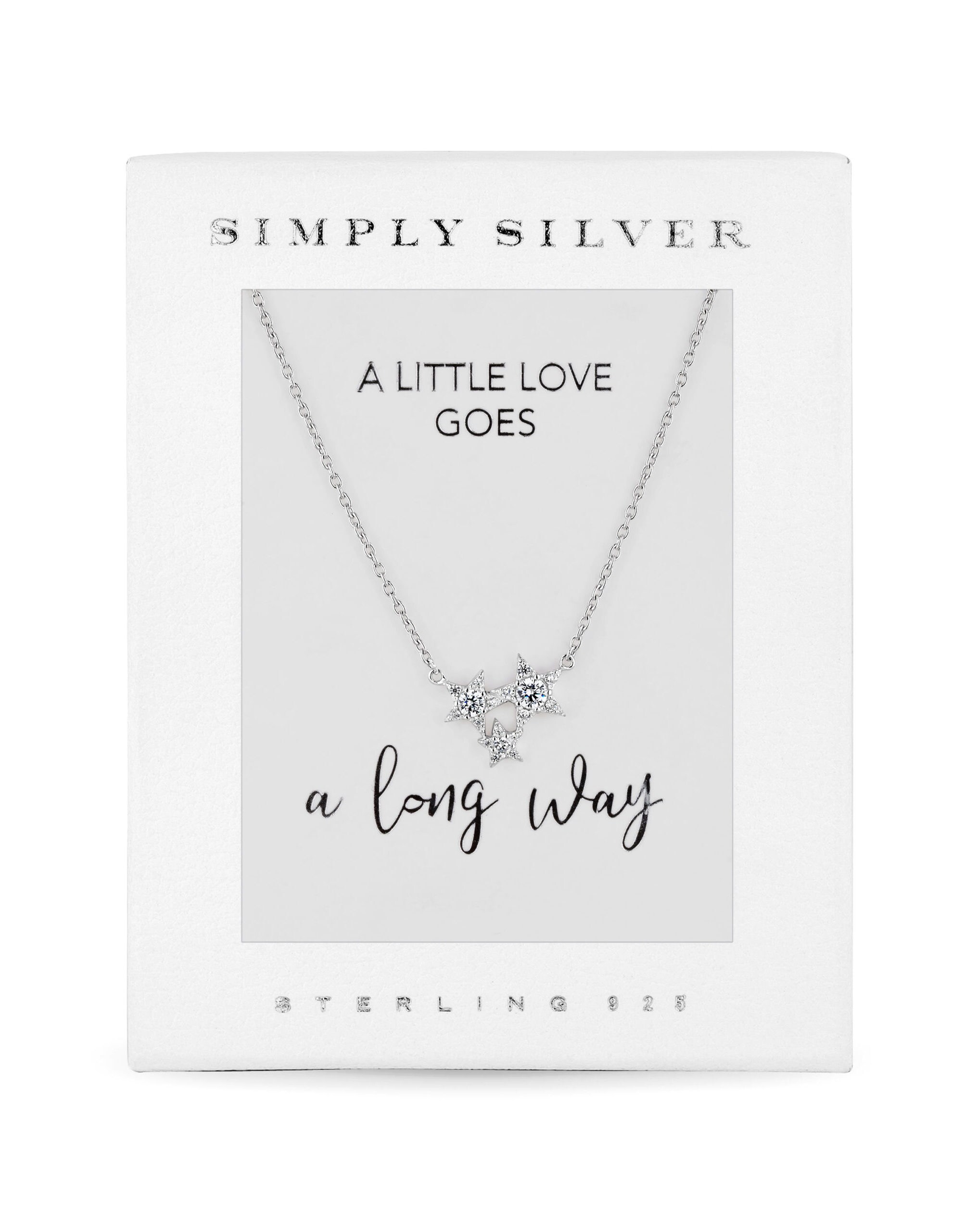 Simply Silver Rose Gold Star Necklace 