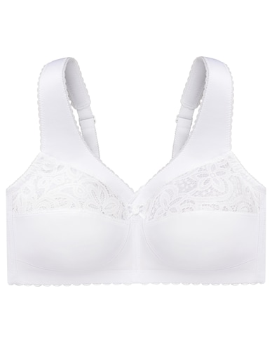 Glamorise MagicLift katoenen ondersteunings-bh zonder beugel voor dames, plus size, model #1001, Zwart, 110K