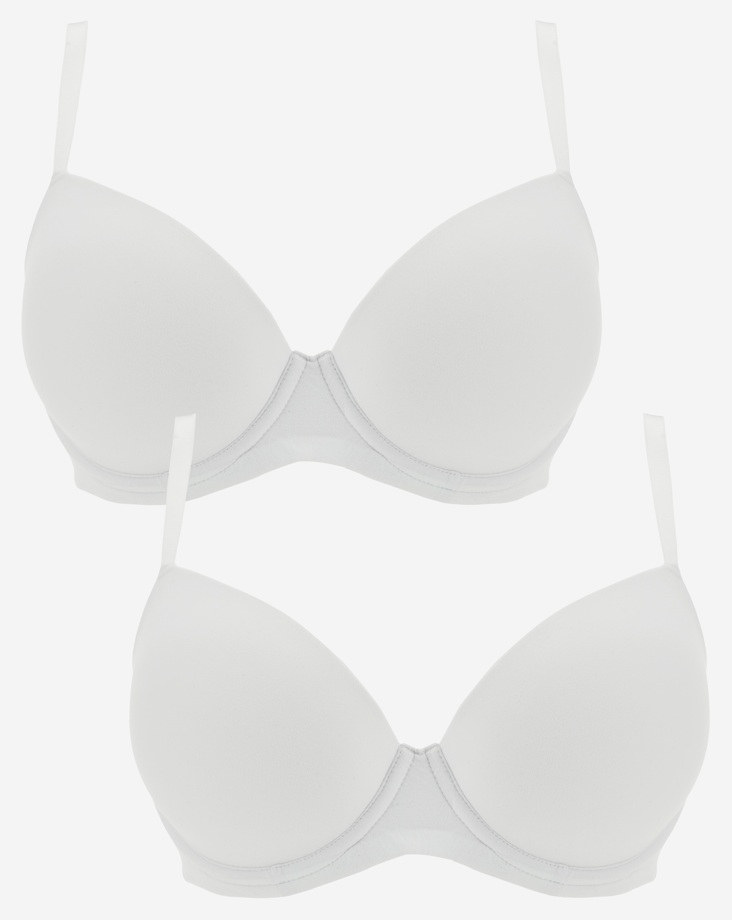 Pretty Secrets DD+ Feather Touch 2Pk Tshirt Bras In White/white | UK Size 40E Women's