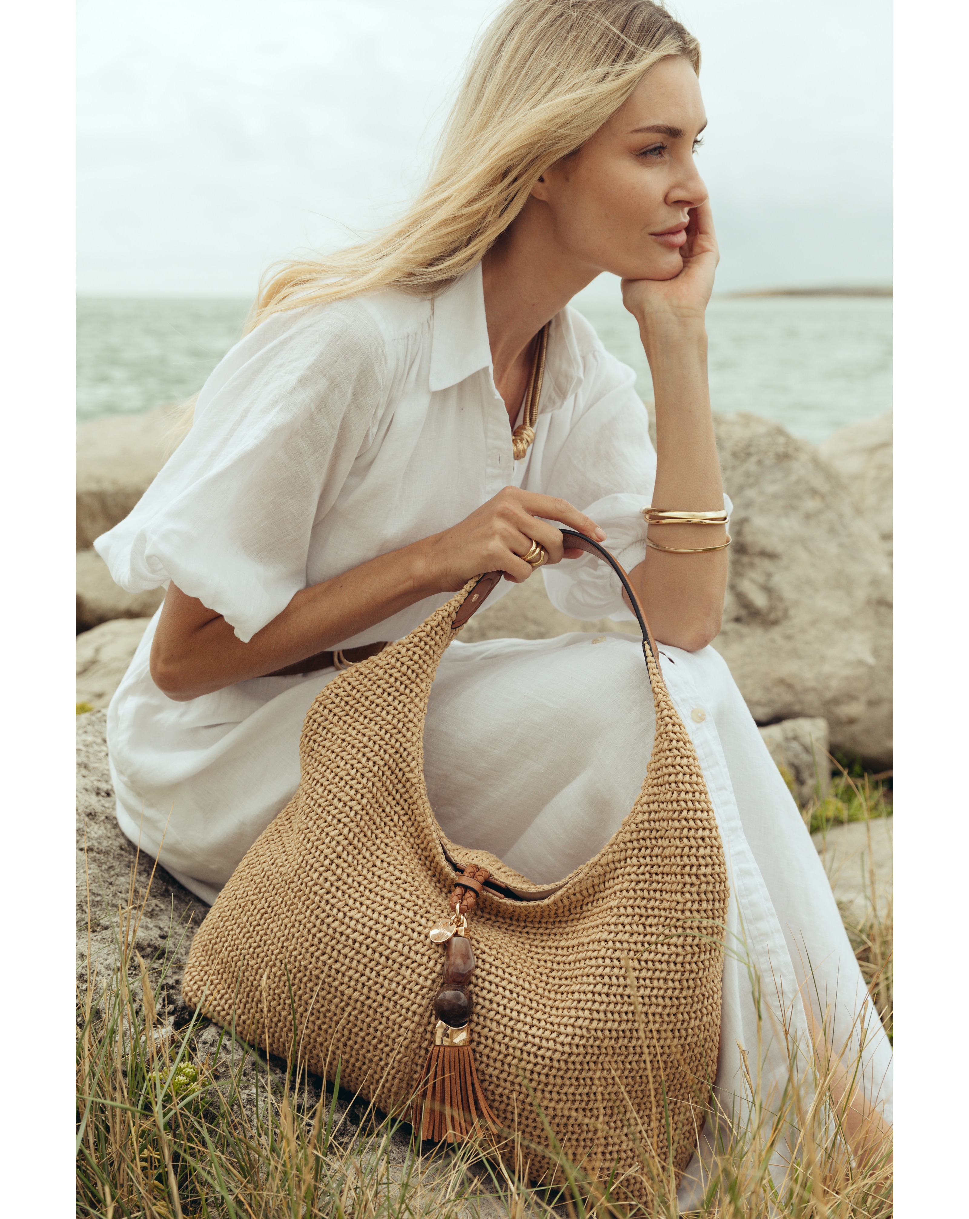 Luella Grey Pandora Raffia Hobo