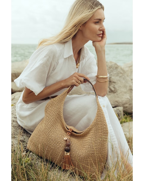 Luella Grey Pandora Raffia Hobo