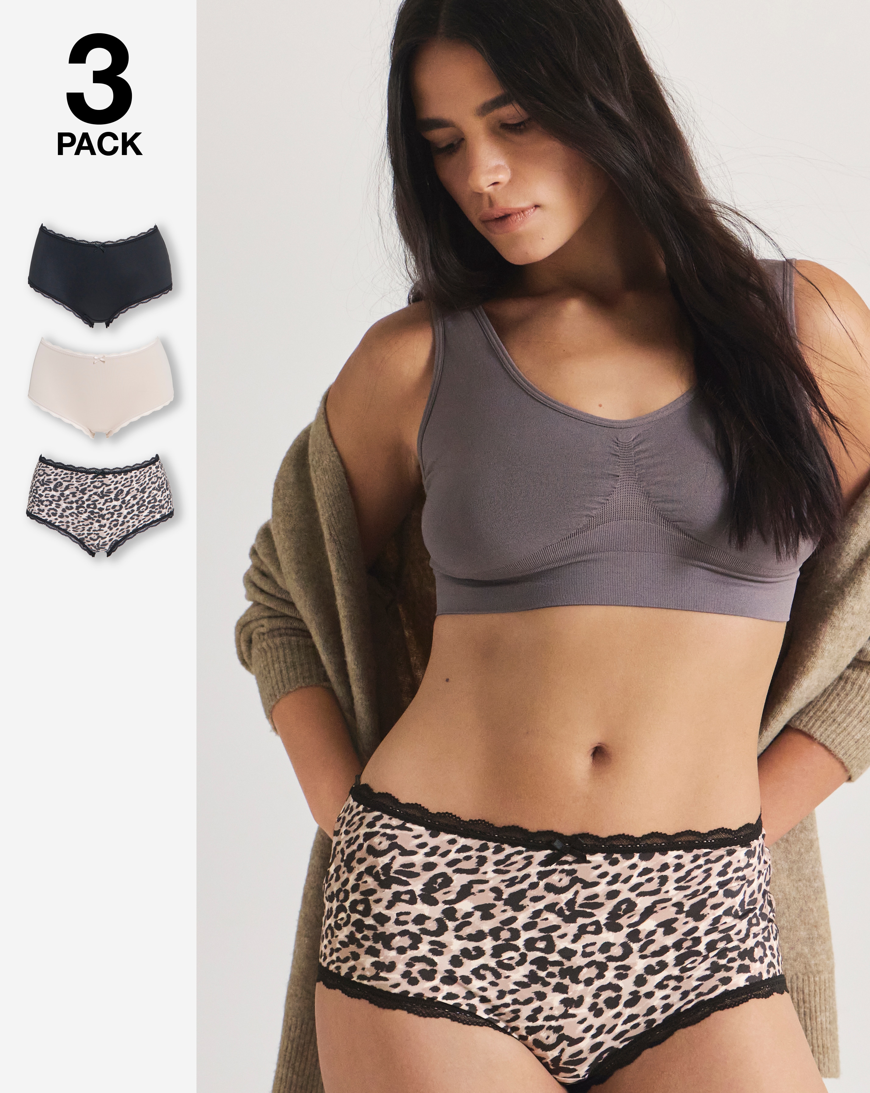 New In - Pretty Secrets 3 Pack Short Briefs