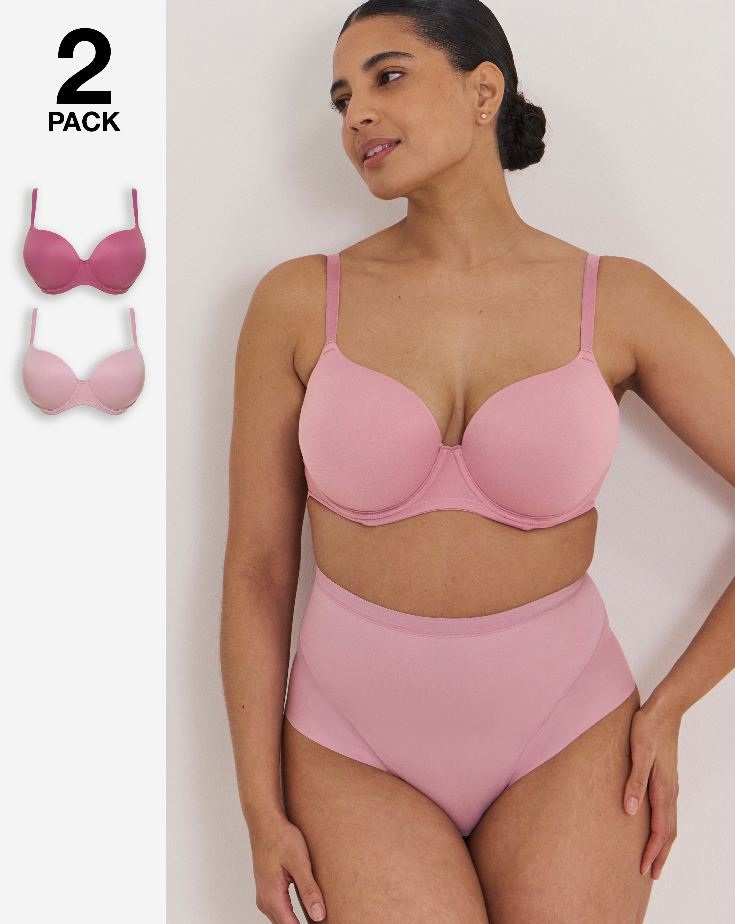 New In - 2 Pack Smoothing Microfibre T-Shirt Bras