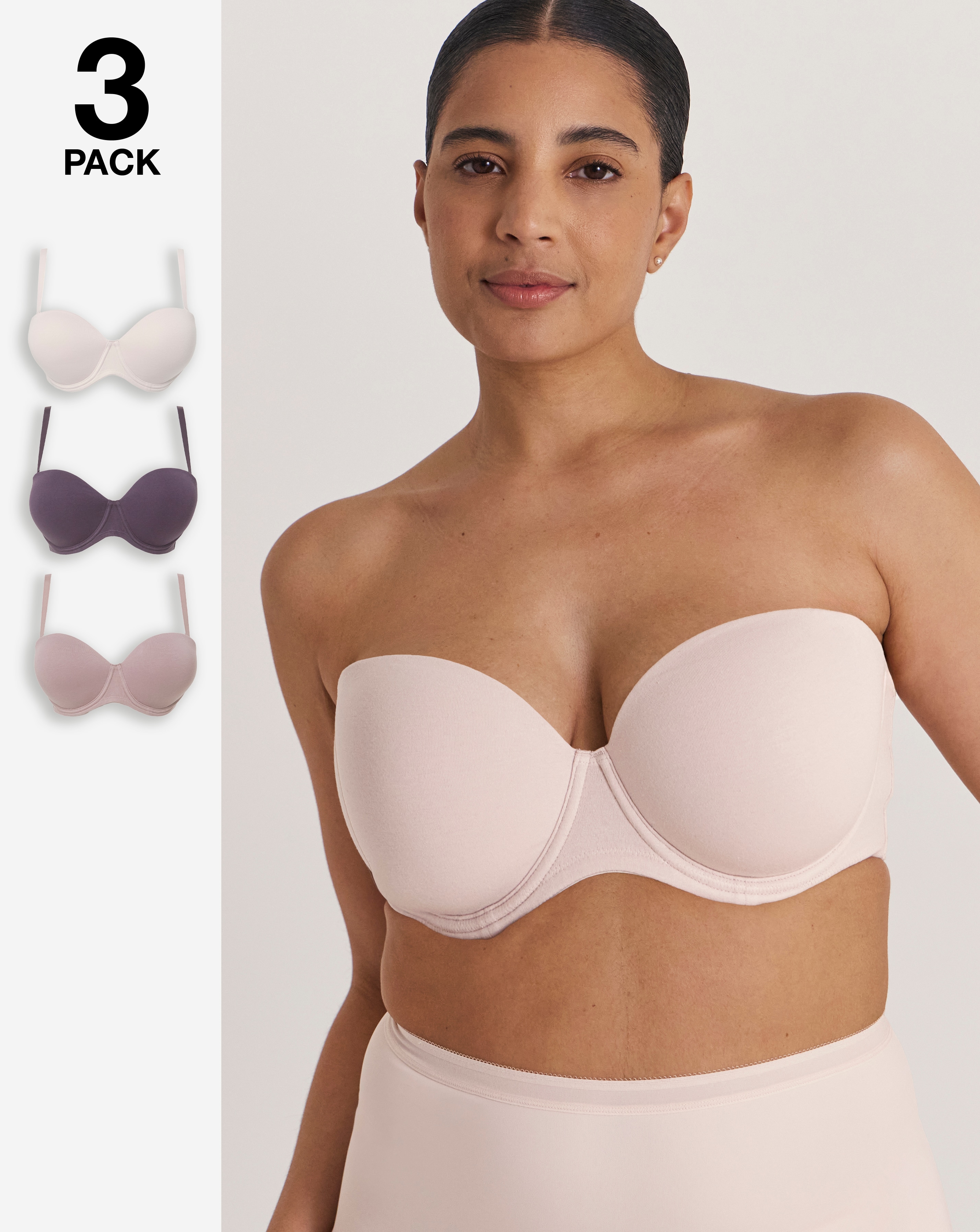 New In - 3 Pack Cotton Multiway Bras