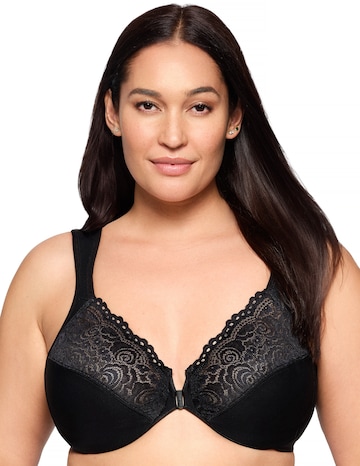 Glamorise Low Cut WonderWire Lace Underwire Bra 1240 (Women's