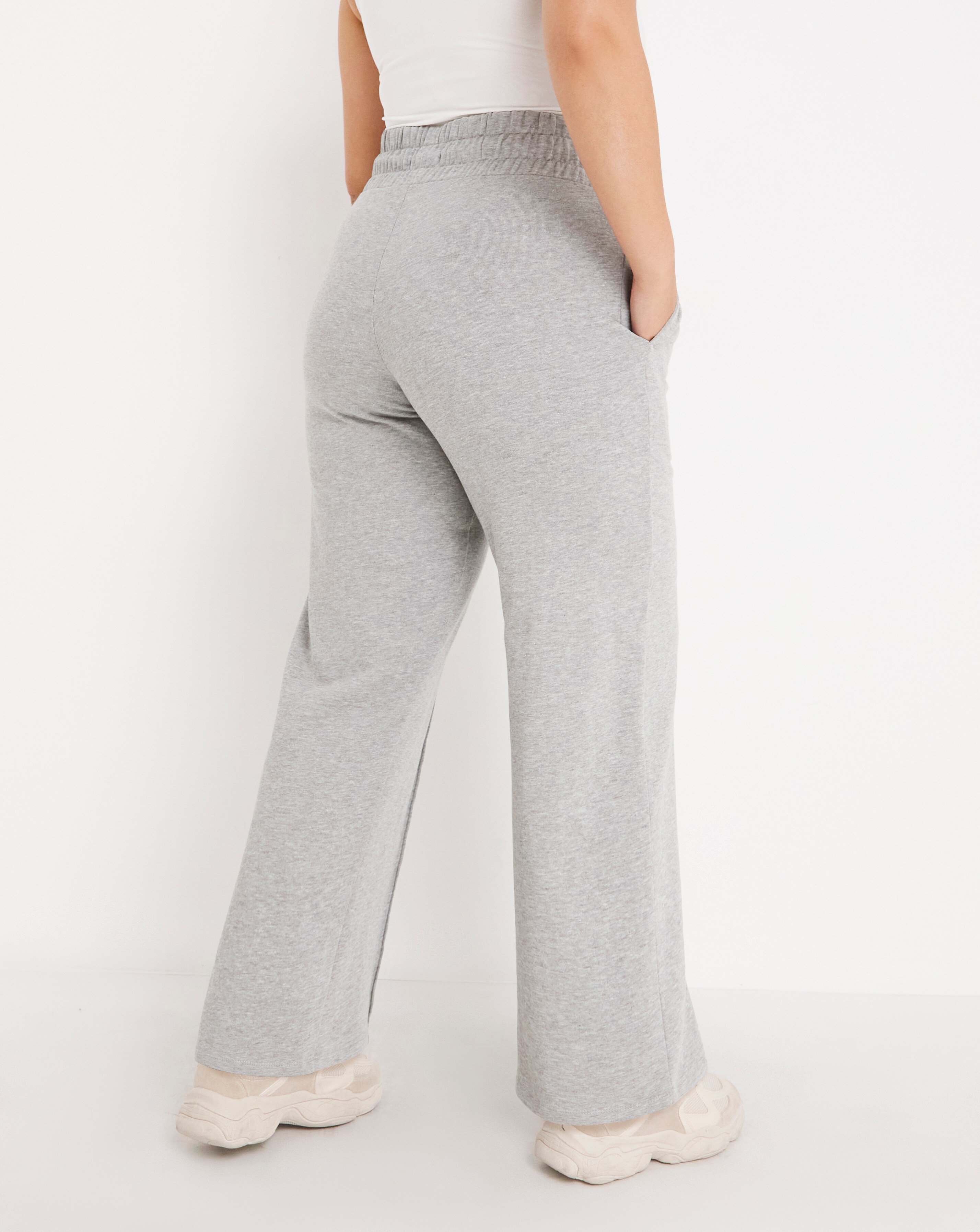 Grey wide leg joggers sale