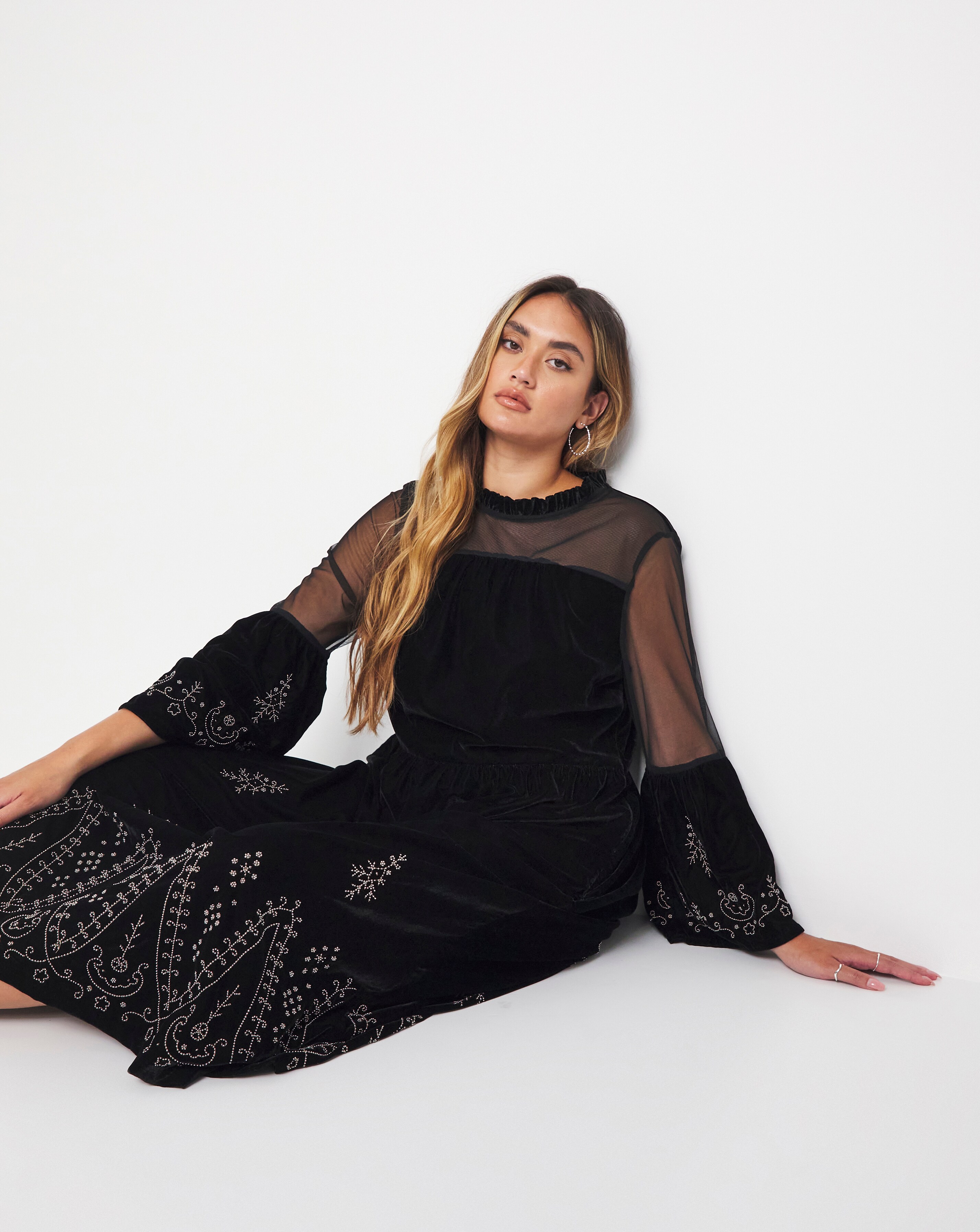 Jo by Joanna Hope Studded Velvet Midi Dress Simply Be