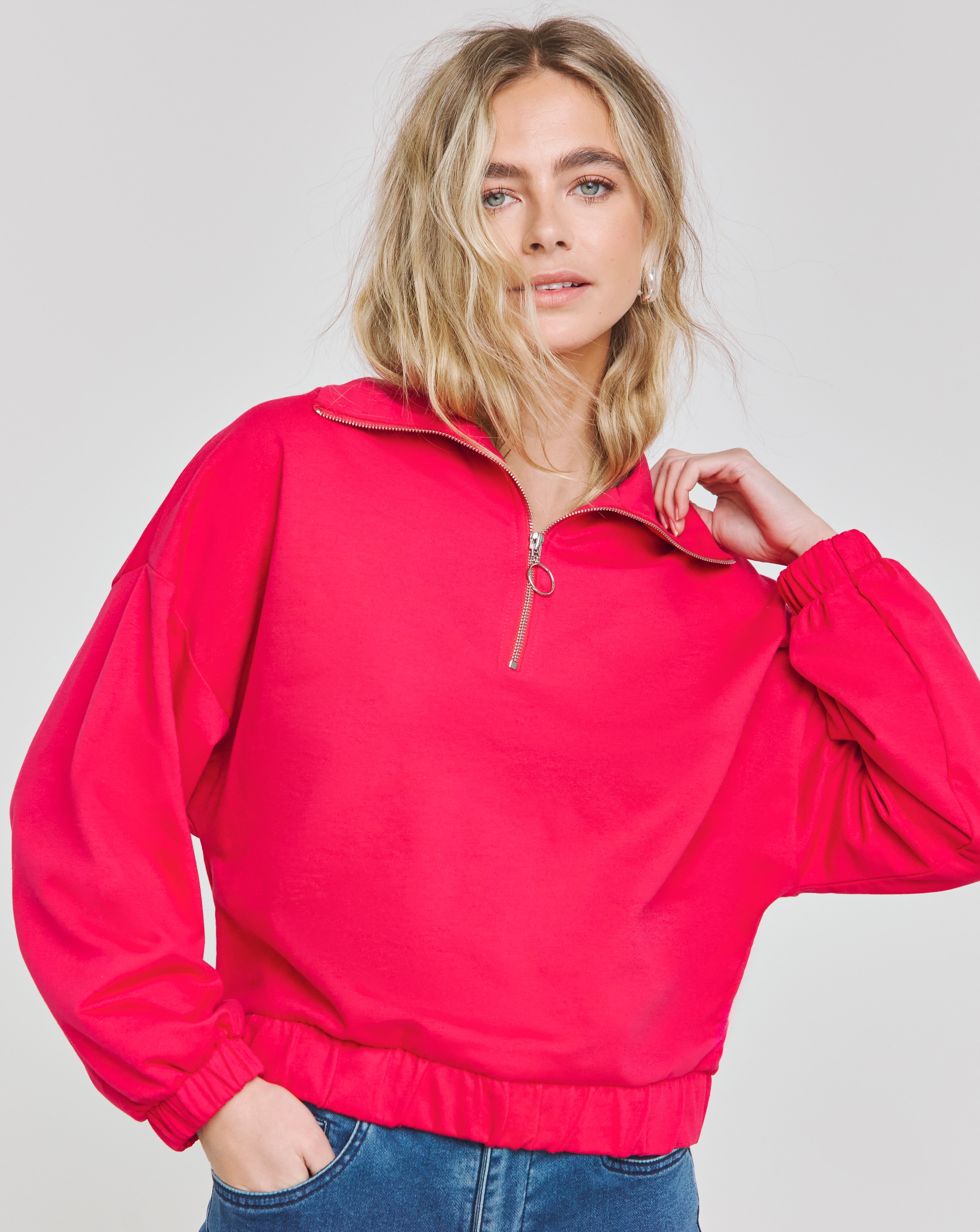 Hot Pink - Women's - Hot Pink Zip Up Sweatshirt - Size 22