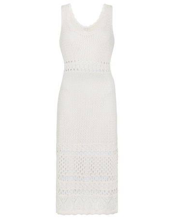 Monsoon Cotton Crochet Stitch Dress | Simply Be