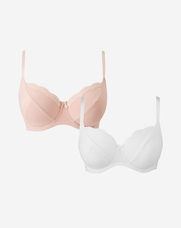 Pretty Secrets 2Pack Sophie Full Cup Cotton Rich Blush/White Bras