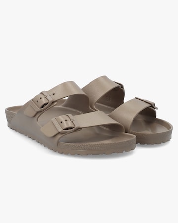Birkenstock Arizona EVA Gray Taupe Two Bar Mules Narrow Width