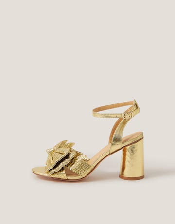 Monsoon Metallic Bow Block Heel Sandals