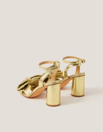 Monsoon Metallic Bow Block Heel Sandals