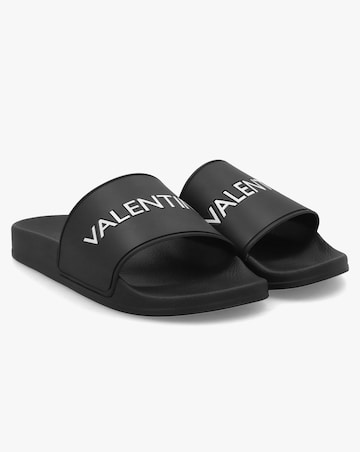 Valentino Bags Giada Black Logo Sliders Standard Fit