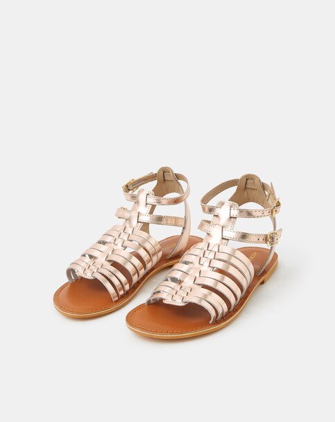 Accessorize Woven Metallic Slide Sandals