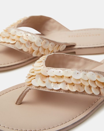 Accessorize Embellished Flip Flops