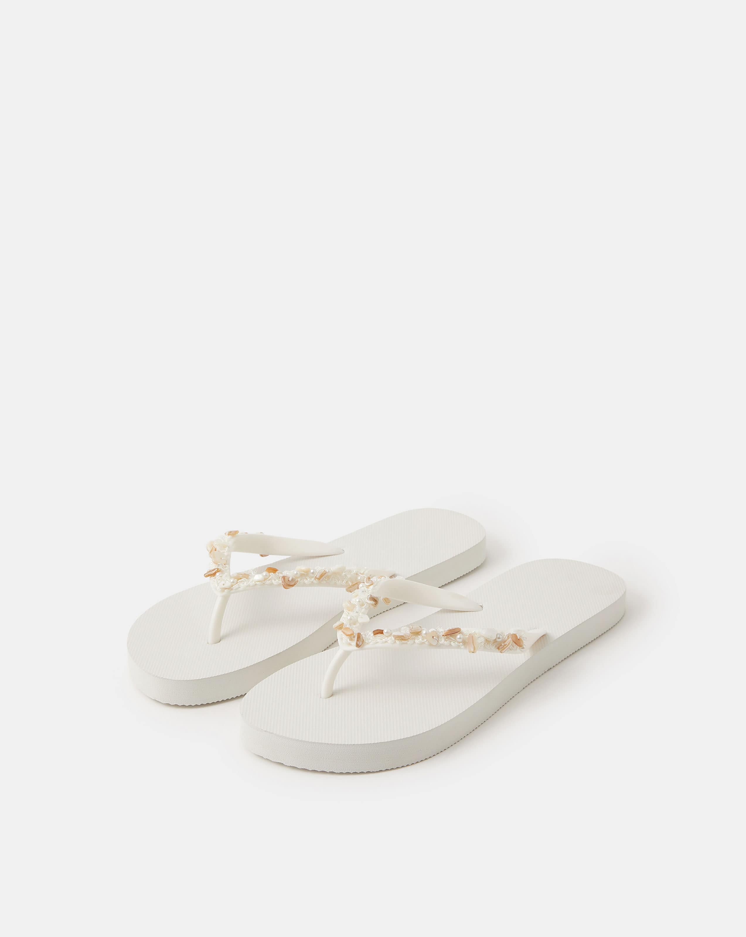 New In - Accessorize Bead Embellished Flip Flops