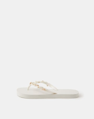 Accessorize Bead Embellished Flip Flops