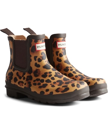 Hunter Original Chelsea Leopard Print Boot