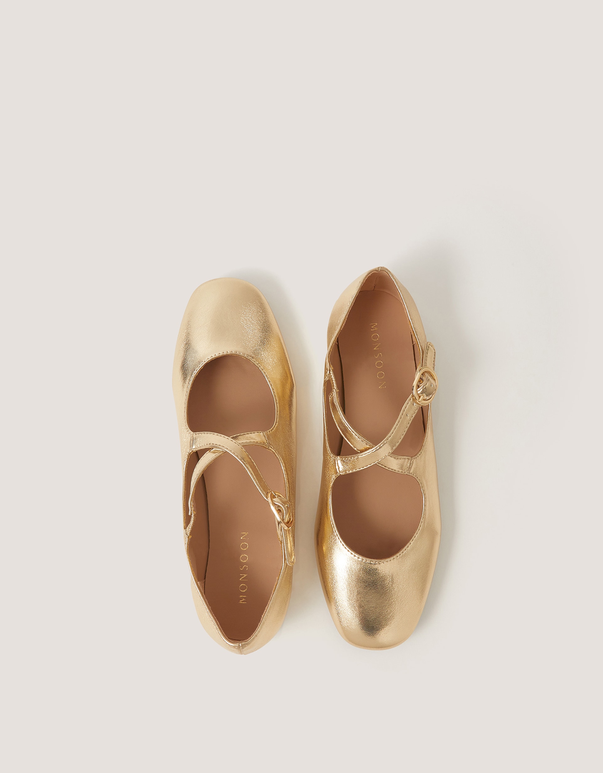 New In - Monsoon Dana Metallic Ballet Flats