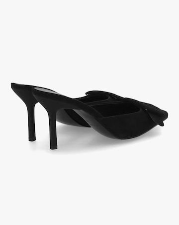 Daniel Etta Black Suede Buckle Trim Heeled Mules Standard Fit