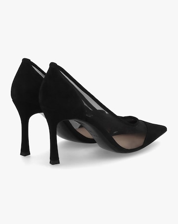 Daniel Elphaba Black Suede & Mesh Heeled Court Shoes Standard Fit