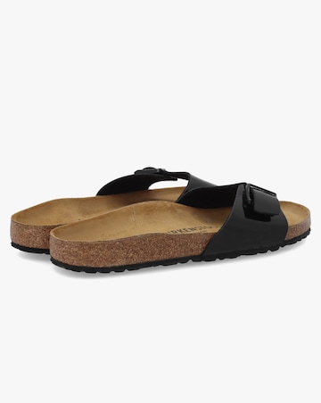 Birkenstock Madrid Black Patent Birko-Flor Mules Narrow Width