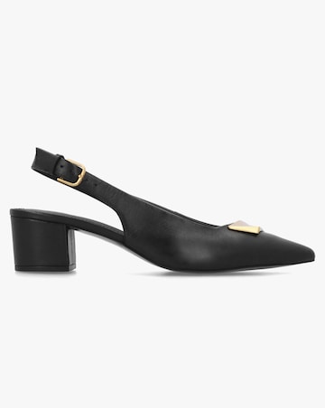 Radley Bliss Crescent Black Leather Block Heeled Sling Backs Standard Fit