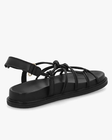 Radley The Roxburgh Black Leather Knotted Strap Sandals Standard Fit
