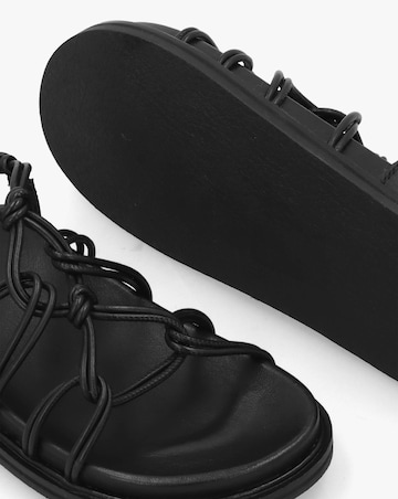 Radley The Roxburgh Black Leather Knotted Strap Sandals Standard Fit