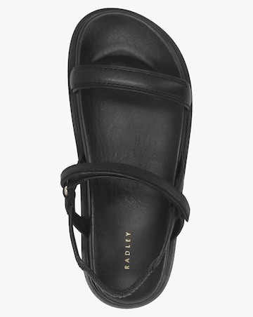 Radley Broadway Market Black Leather Sandals Standard Fit