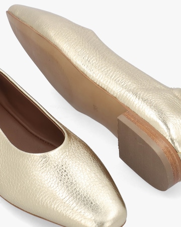 Radley Elm Grove Gold Leather Ballet Pumps Standard Fit