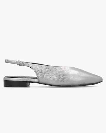 Radley Chiltern Grove Silver Leather Flat Sling Backs Standard Fit
