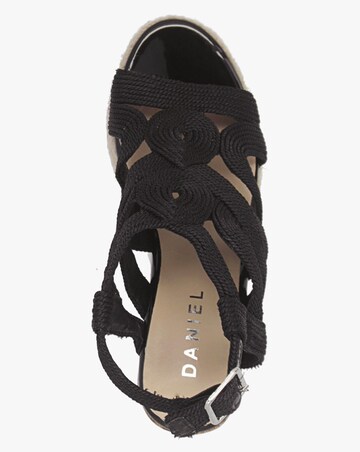 Daniel Yope Black Rope High Wedge Espadrille Sandals Standard Fit