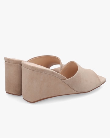 Daniel Sayne Beige Suede Wedge Mules Standard Fit