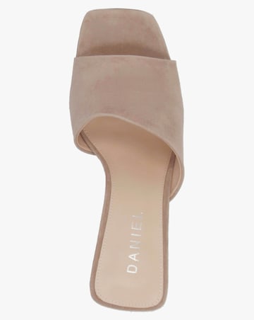 Daniel Sayne Beige Suede Wedge Mules Standard Fit