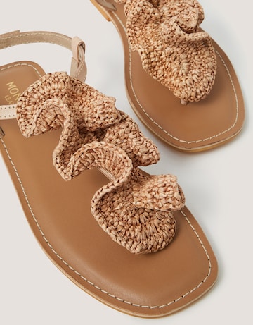 Monsoon Rosa Raffia Leather Sandals