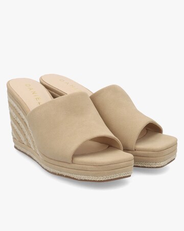 Daniel Yana Beige Striped Wedge Espadrilles Standard Fit