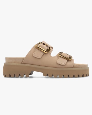 Daniel Annes Beige Suede Chunky Mules Standard Fit