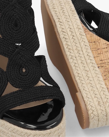 Daniel Yope Black Rope High Wedge Espadrille Sandals Standard Fit