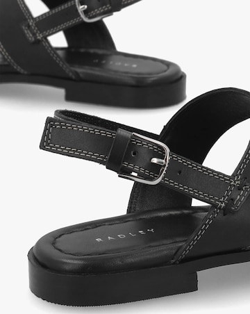 Radley The Evie Luxe Black Leather Artisan Sandals Standard Fit