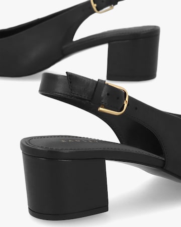 Radley Bliss Crescent Black Leather Block Heeled Sling Backs Standard Fit