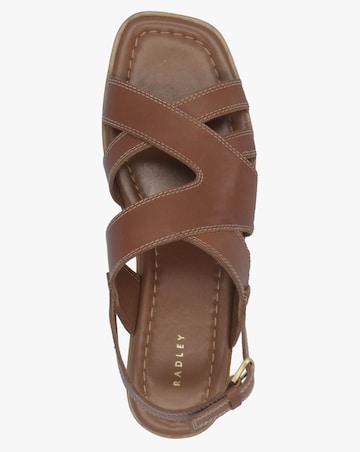 Radley The Evie Luxe Cognac Leather Artisan Sandals Standard Fit