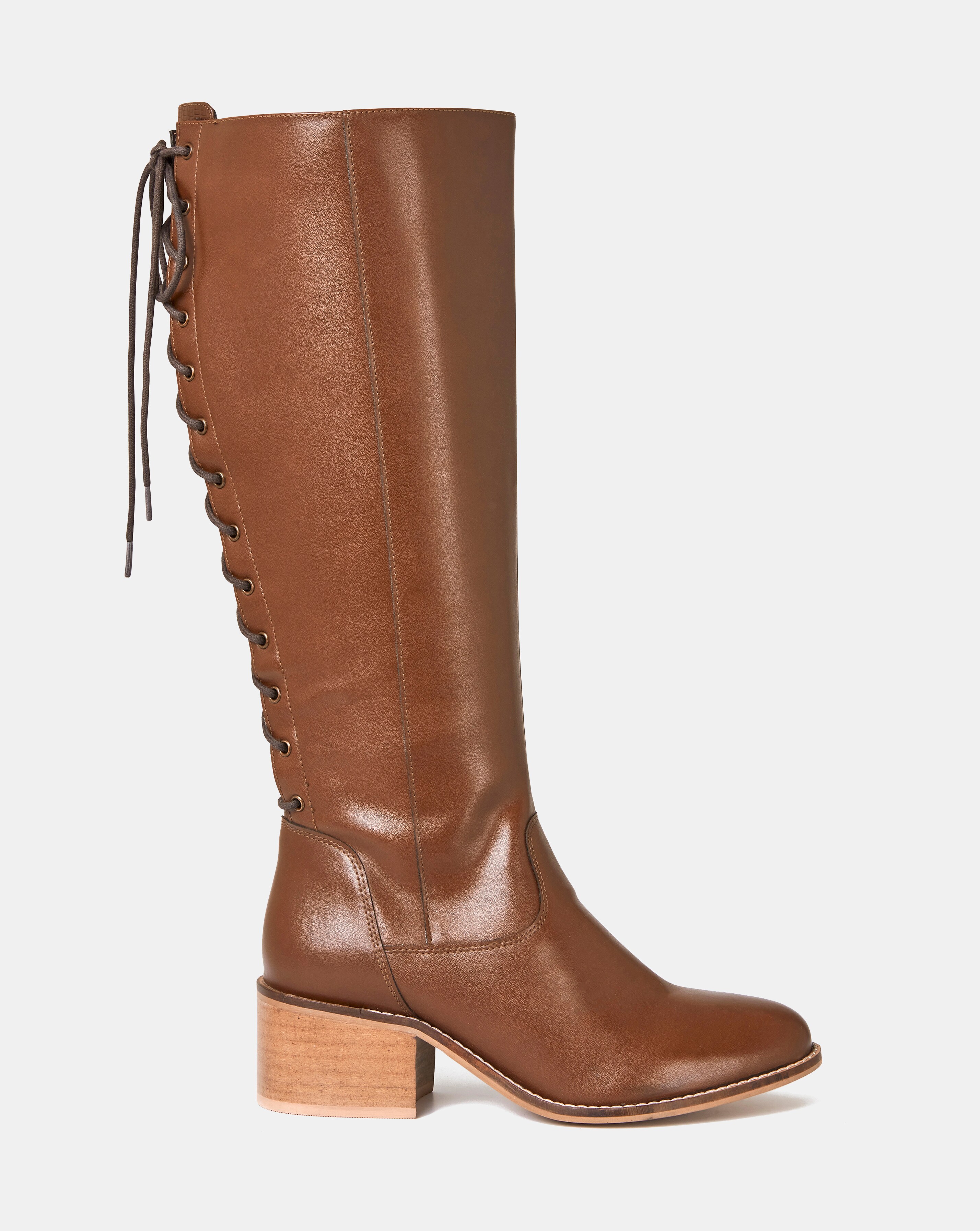 Joe Browns Lace Up Riding Boots Super Curvy Calf EEE Fit Simply Be
